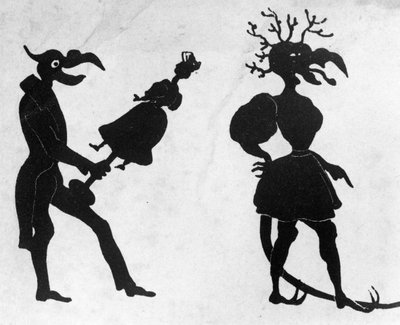 Alfabeto diabolico, inciso da Delannois, 1825 (dettaglio) da Delaporte